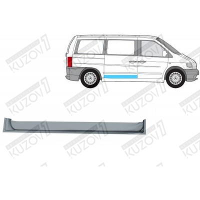 Дверь Боковая Раздвижная, Нижняя, 12 См POLCAR для Mercedes VITO 1996-2003 - фото
